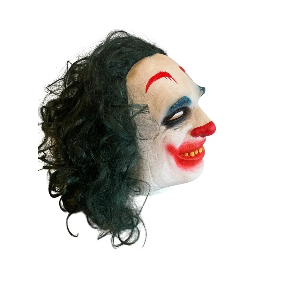 Creepy Joker Mask With Green‎ Hair For Costumes Or Halloween